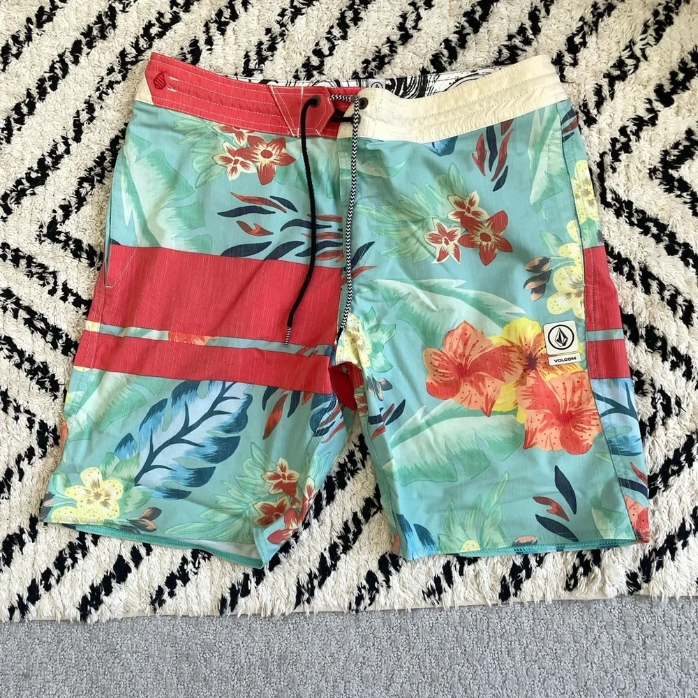 Volcom Floral Print Men's Swim Trunks